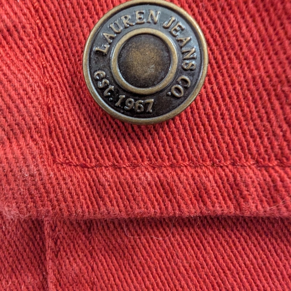 Vintage Ralph Lauren LRL Red Military Nautical Toggle Jacket–Petite Large–Crest - Picture 14 of 16